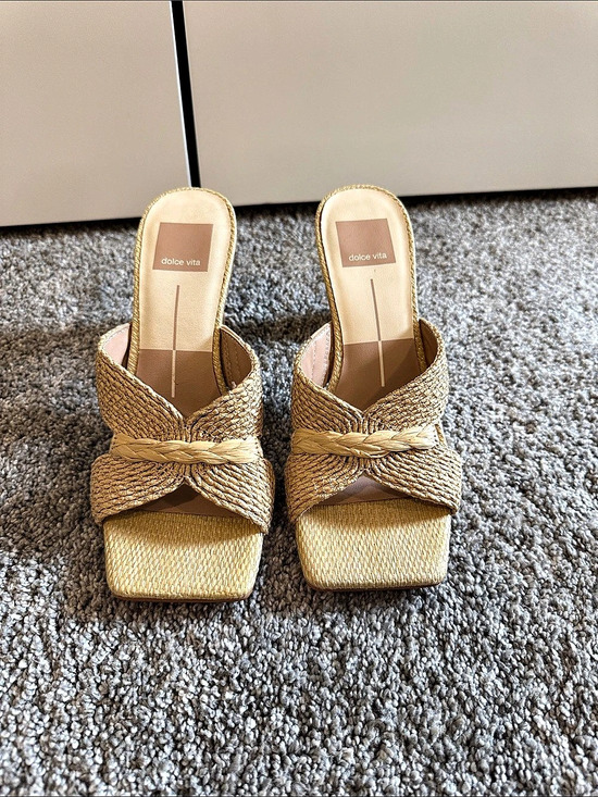 Dolce Vita Shoes - dolce vita Paily Braided Slide Sandal Heels Tan US 8